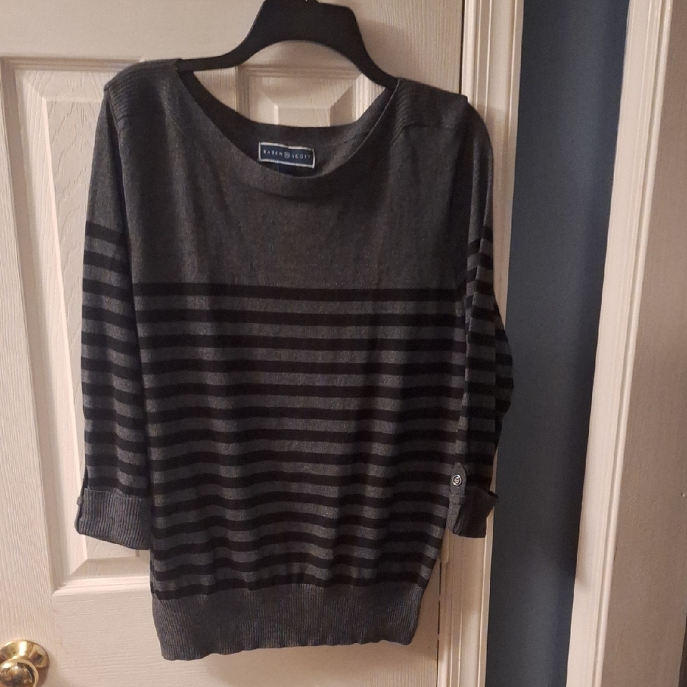 Karen Scott Charcoal Knit Top